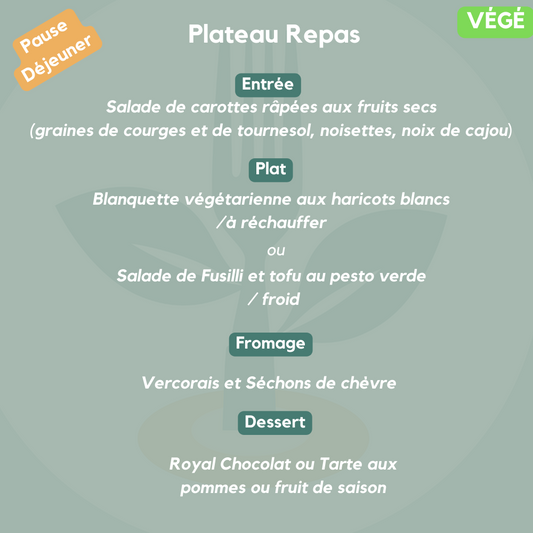 Formule Végétarienne (plateau)